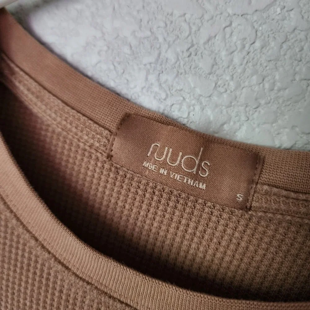 NUUDS long sleeve ribbed bodysuit in mocha‎ brown minimalist basic S